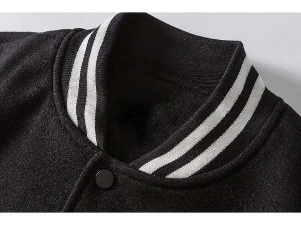 Soft Furry Patch Leather Patchwork Baseball Jacket Men Coats Autumn Baggy All-match College Style Bomber Jackets Couple