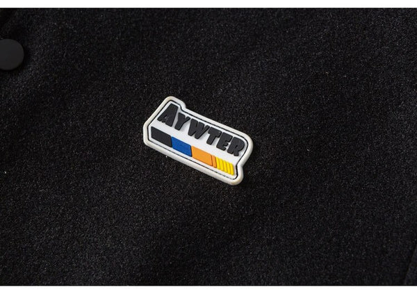 Soft Furry Patch Leather Patchwork Baseball Jacket Men Coats Autumn Baggy All-match College Style Bomber Jackets Couple