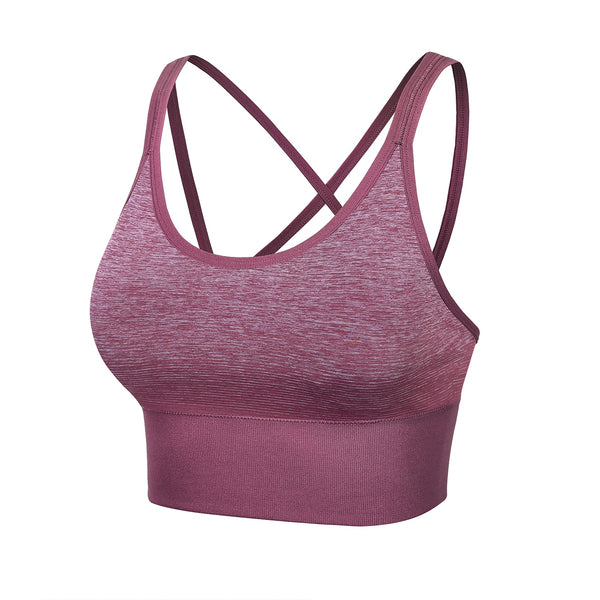 Women's Wirefree Padded Yoga Bras Strappy Sexy Longline Sports Bra Crop Tops