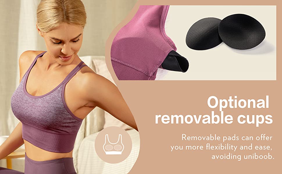 Women's Wirefree Padded Yoga Bras Strappy Sexy Longline Sports Bra Crop Tops