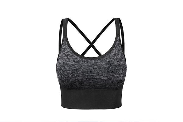 Women's Wirefree Padded Yoga Bras Strappy Sexy Longline Sports Bra Crop Tops