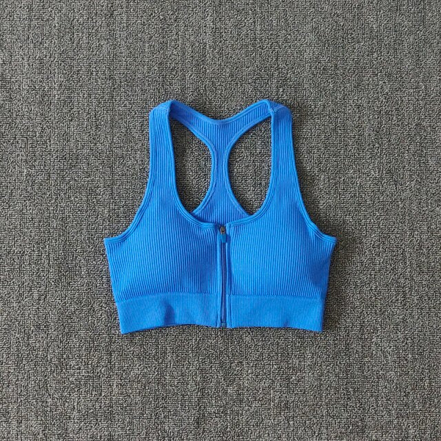 Sports Bra Crop Top Zipper Fitness Women Sportswear Sport Top Bras For Fitness Gym Female Running Push Up Yoga Workout Bra