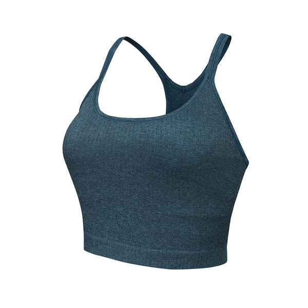 Women's Longline Sports Bra Padded Wireless Racerback Yoga Bras Crop Tank Tops