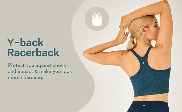 Women's Longline Sports Bra Padded Wireless Racerback Yoga Bras Crop Tank Tops