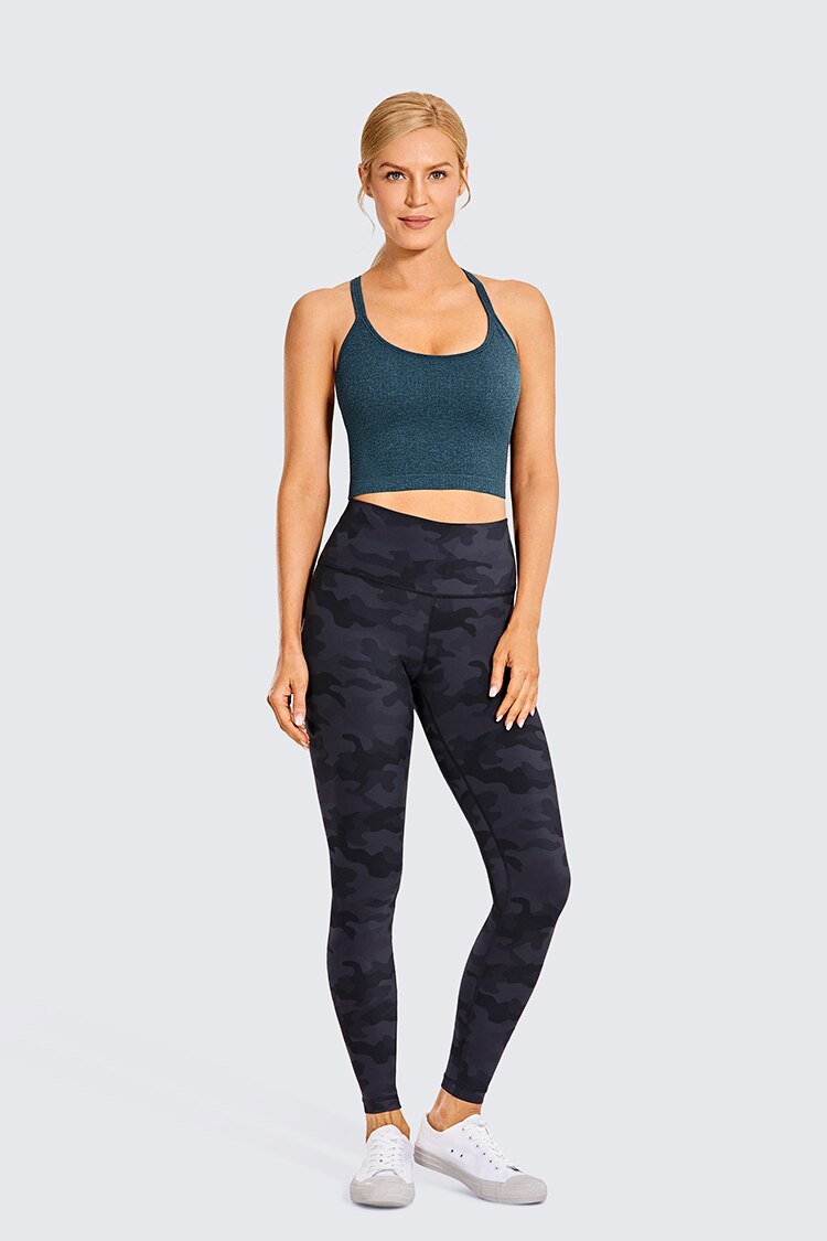 Women's Longline Sports Bra Padded Wireless Racerback Yoga Bras Crop Tank Tops