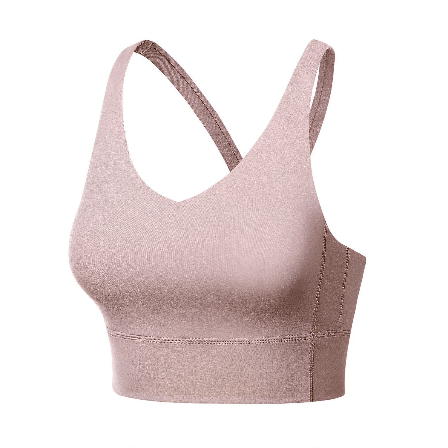Women's Strappy Longline Sports Bra Padded Wireless Y-Back Racerback Yoga Bras Crop Tank Tops