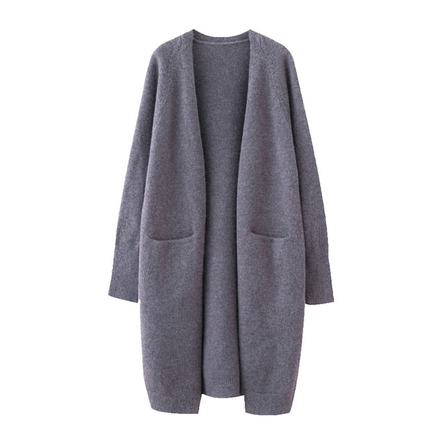 Lazy V-neck Oversize Long Sweater Cardigans Jacket Coat New Women Sweater Korea Cardigan Jacket Coat Outwear TOP