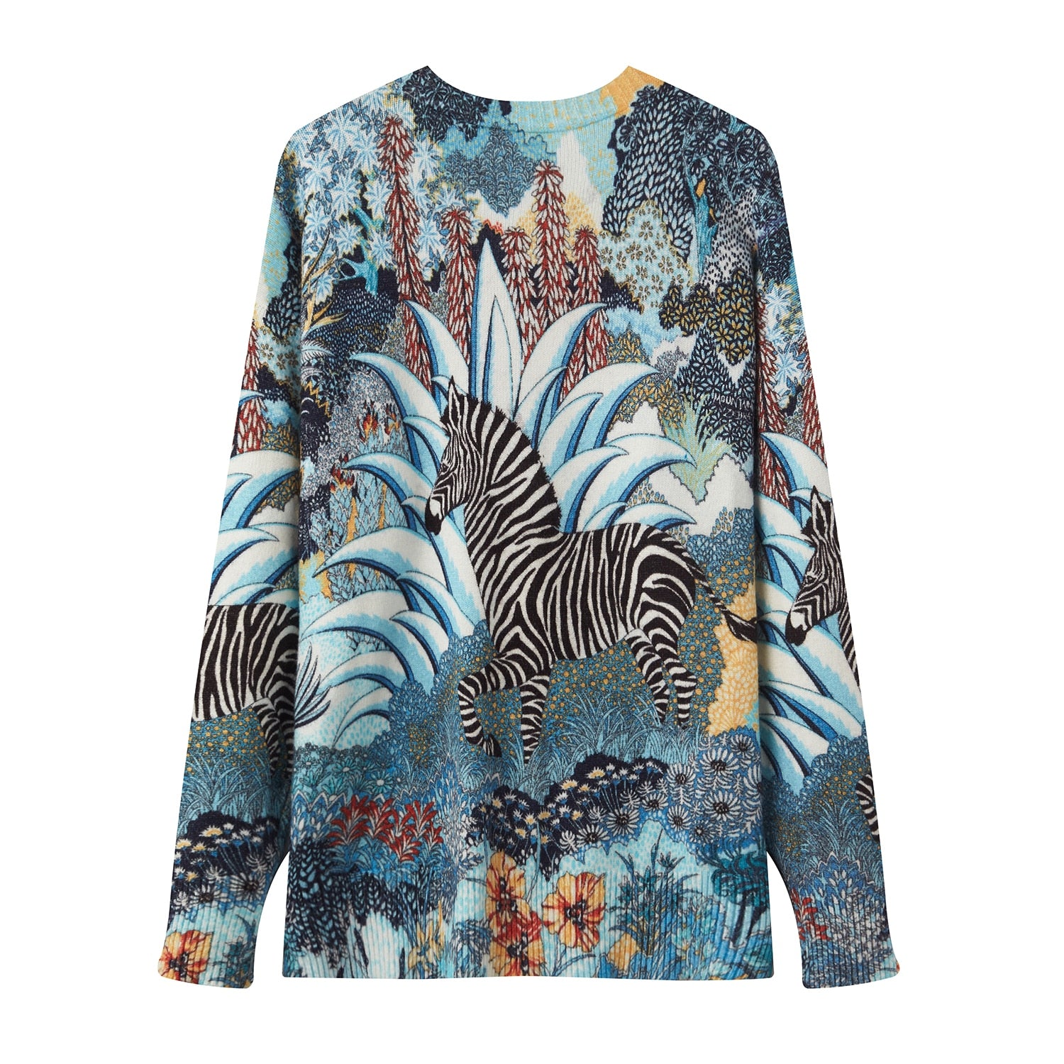 Women Oversized Clothing Wool Blend Long Cardigans Sweater Spring Autumn Print Pattern Knitted Coat Knitwear C-263