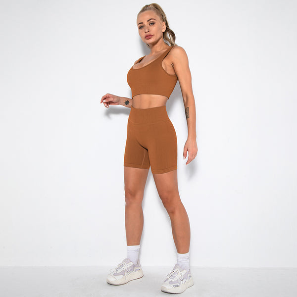 2PCS Women Yoga Set Gym Set Sexy Bra Seamless Sports Shorts Workout Running Clothing Gym Wear Athletic Sport Suit