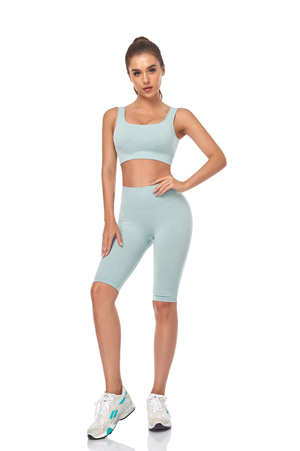 Seamless Women Yoga Set Sports Bra Sports Shorts Fitness Wear Outfit 2 Piece Gym Yoga Sets Workout Suits