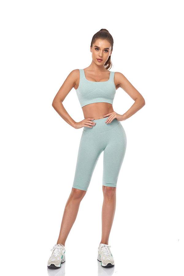 Seamless Women Yoga Set Sports Bra Sports Shorts Fitness Wear Outfit 2 Piece Gym Yoga Sets Workout Suits