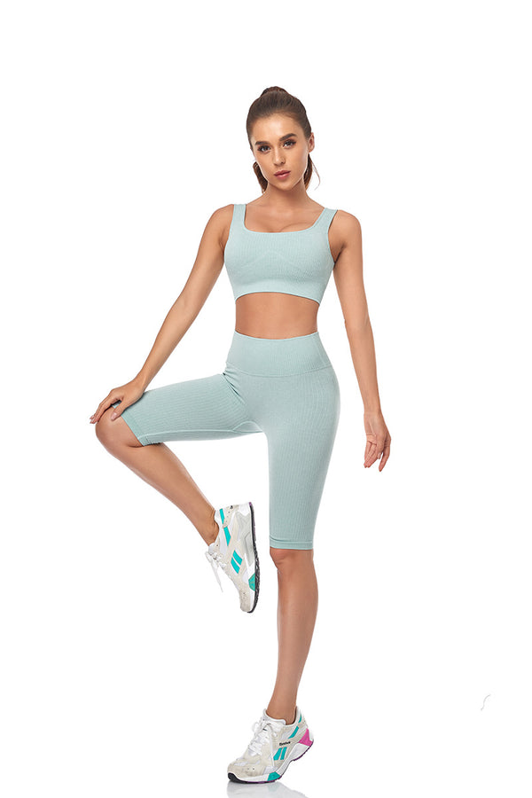 Seamless Women Yoga Set Sports Bra Sports Shorts Fitness Wear Outfit 2 Piece Gym Yoga Sets Workout Suits