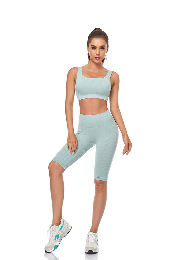 Seamless Women Yoga Set Sports Bra Sports Shorts Fitness Wear Outfit 2 Piece Gym Yoga Sets Workout Suits