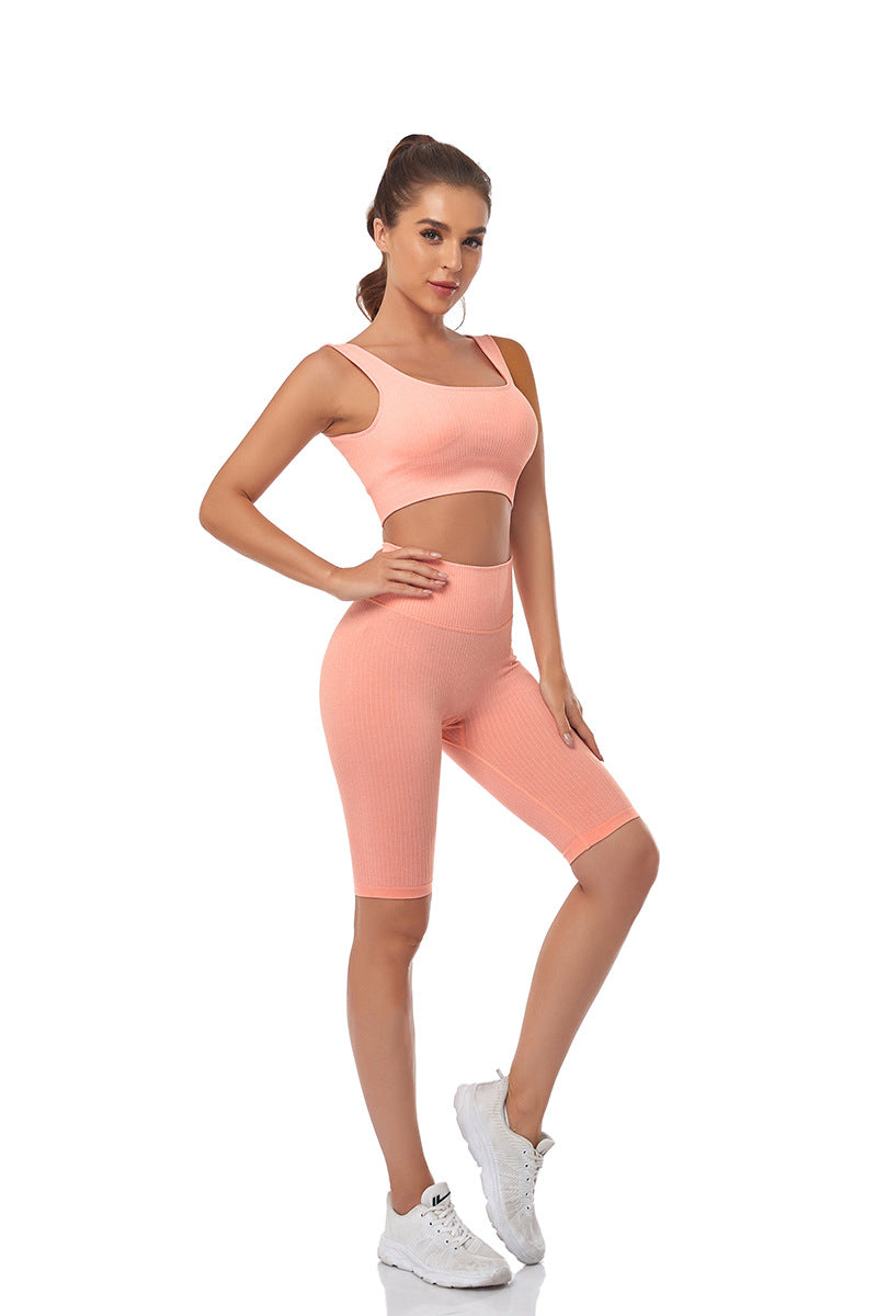 Seamless Women Yoga Set Sports Bra Sports Shorts Fitness Wear Outfit 2 Piece Gym Yoga Sets Workout Suits