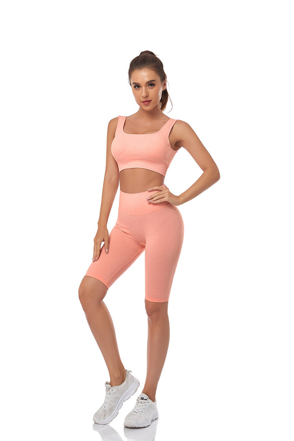 Seamless Women Yoga Set Sports Bra Sports Shorts Fitness Wear Outfit 2 Piece Gym Yoga Sets Workout Suits