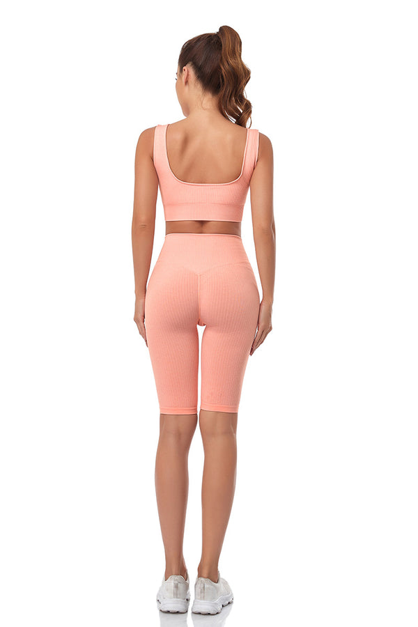 Seamless Women Yoga Set Sports Bra Sports Shorts Fitness Wear Outfit 2 Piece Gym Yoga Sets Workout Suits