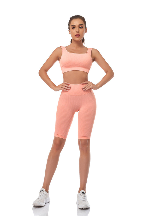 Seamless Women Yoga Set Sports Bra Sports Shorts Fitness Wear Outfit 2 Piece Gym Yoga Sets Workout Suits