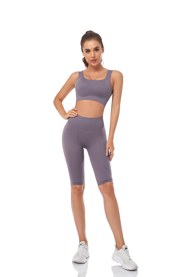 Seamless Women Yoga Set Sports Bra Sports Shorts Fitness Wear Outfit 2 Piece Gym Yoga Sets Workout Suits