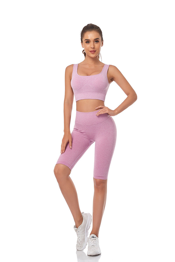 Seamless Women Yoga Set Sports Bra Sports Shorts Fitness Wear Outfit 2 Piece Gym Yoga Sets Workout Suits