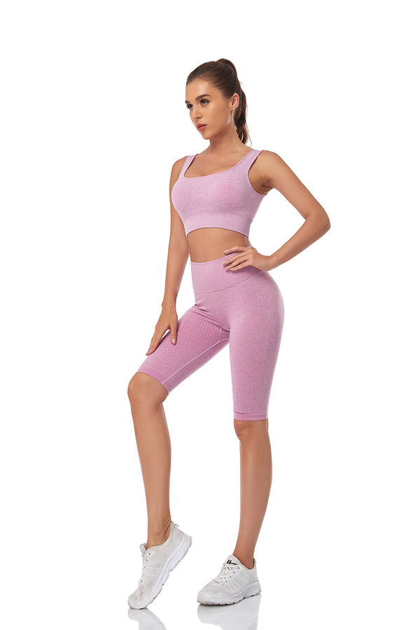 Seamless Women Yoga Set Sports Bra Sports Shorts Fitness Wear Outfit 2 Piece Gym Yoga Sets Workout Suits