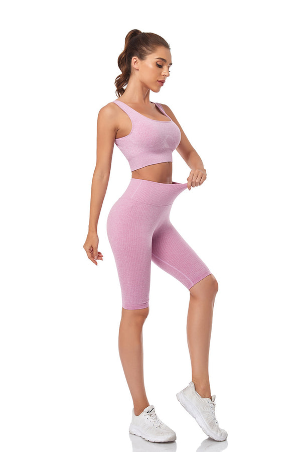Seamless Women Yoga Set Sports Bra Sports Shorts Fitness Wear Outfit 2 Piece Gym Yoga Sets Workout Suits