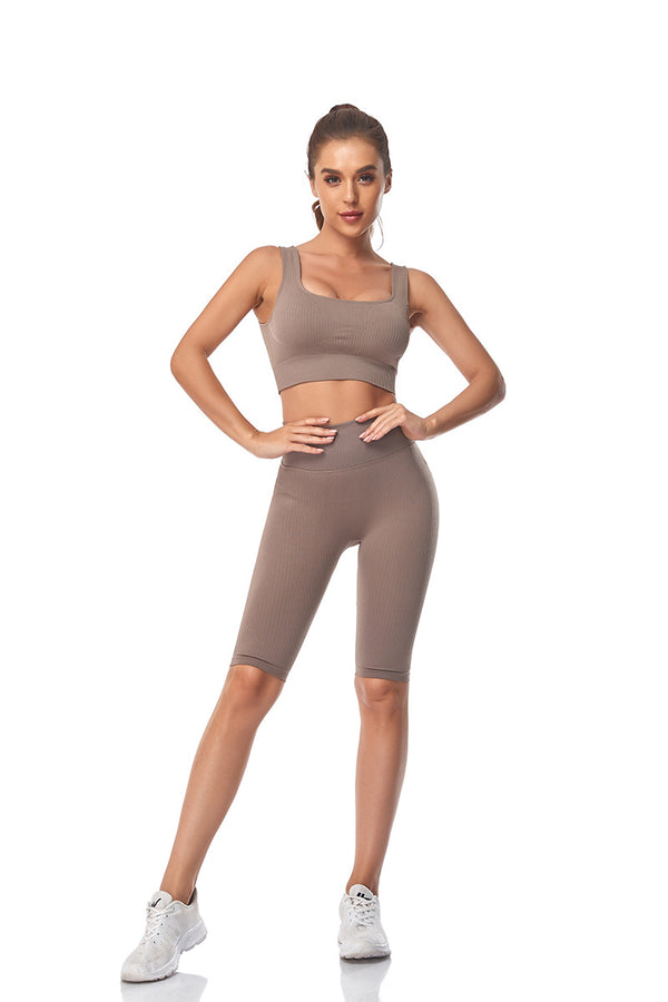 Seamless Women Yoga Set Sports Bra Sports Shorts Fitness Wear Outfit 2 Piece Gym Yoga Sets Workout Suits