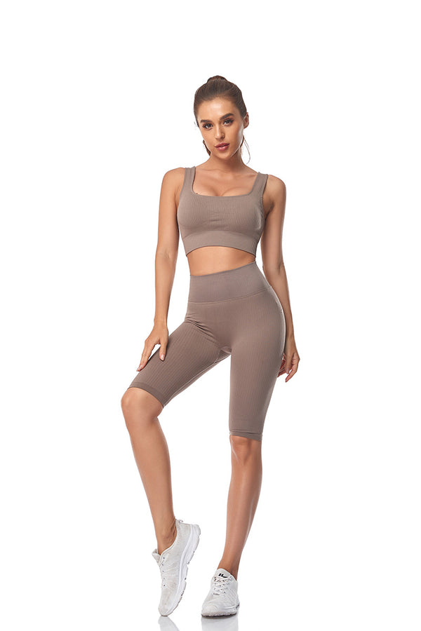 Seamless Women Yoga Set Sports Bra Sports Shorts Fitness Wear Outfit 2 Piece Gym Yoga Sets Workout Suits