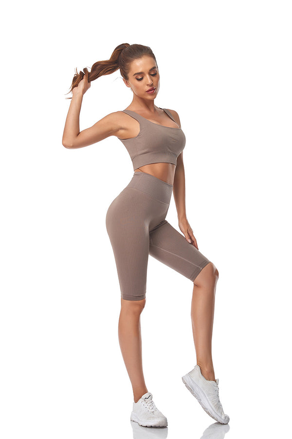 Seamless Women Yoga Set Sports Bra Sports Shorts Fitness Wear Outfit 2 Piece Gym Yoga Sets Workout Suits