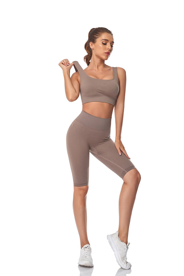 Seamless Women Yoga Set Sports Bra Sports Shorts Fitness Wear Outfit 2 Piece Gym Yoga Sets Workout Suits