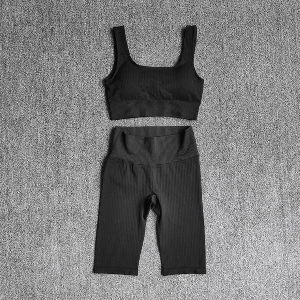 Seamless Women Yoga Set Sports Bra Sports Shorts Fitness Wear Outfit 2 Piece Gym Yoga Sets Workout Suits