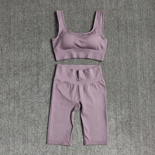 Seamless Women Yoga Set Sports Bra Sports Shorts Fitness Wear Outfit 2 Piece Gym Yoga Sets Workout Suits