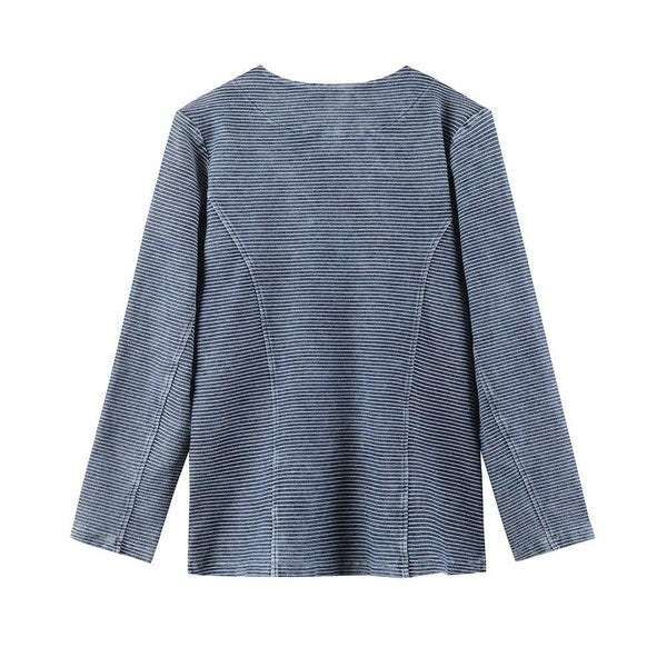 Women's Plus Size Casual Fashion Denim Jacket Premium Stretch Knitted Denim with shoulder pads