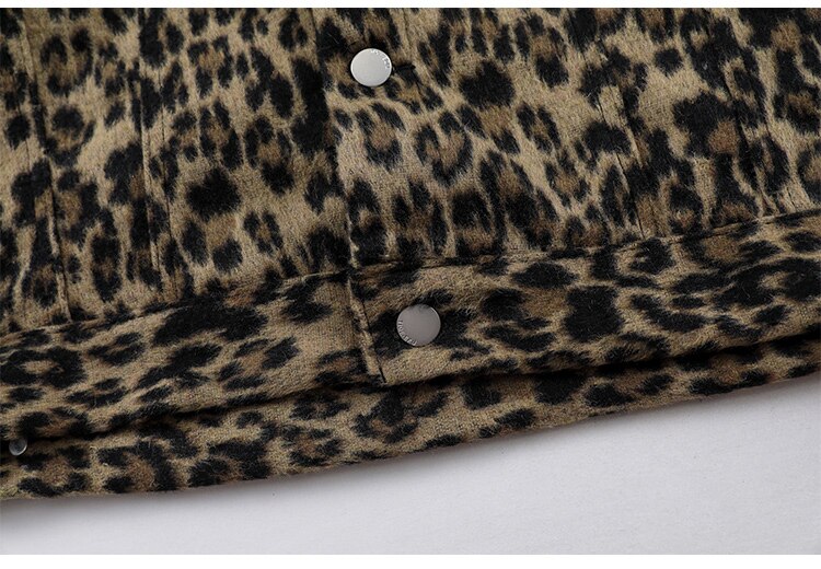 Hip Hop Jacket Coat Men Furry Leopard Print Multi-Pocket Outwear Loose Retro Rock Hipster High Street Jacket Streetwear