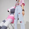 Solid High Waist Washed Casual Denim Jeans Women,Summer Pure Ripped Hole Minimalist Ladies Basic Daily Trouser | Vimost Shop.