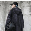 Hoodie Men Tie Dye Punk Graphic Print Hole Ripped Hooded Pullover Autumn Oversize Hipster High Street Couple Streetwear