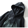 Hoodie Men Tie Dye Punk Graphic Print Hole Ripped Hooded Pullover Autumn Oversize Hipster High Street Couple Streetwear