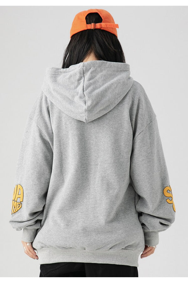 Animal Letter Embroidery Zipper Hooded Hoodie Men Casual College Style Oversized Coats Autumn Fashion Streetwear Couple