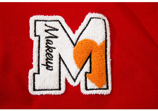 Jacket Men Cartoon Furry Sun Cloud Patch Patchwork Bomber Coats Loose Hip Hop Funny High Street Baseball Outwear Autumn