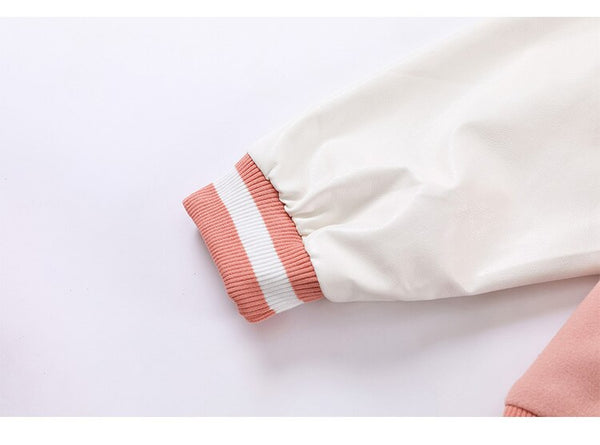 Varsity Jacket Men Cow Print Puzzle Letter Patch Bomber Coats Autumn Baggy Hipster College Style Baseball Jacket Couple