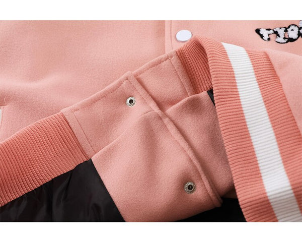 Varsity Jacket Men Cow Print Puzzle Letter Patch Bomber Coats Autumn Baggy Hipster College Style Baseball Jacket Couple