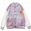 Furry Heart Patch Letter Embroidery Baseball Jacket Couple Varsity Jackets Coats Autumn Fashion Harajuku Streetwear Men