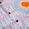 Furry Heart Patch Letter Embroidery Baseball Jacket Couple Varsity Jackets Coats Autumn Fashion Harajuku Streetwear Men