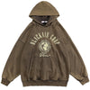 Hoodie Men Embroidery Washed Distressed Hooded Pullover Autumn Oversized Retro Punk All-match Sweatshirt Men Streetwear