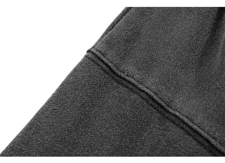 Hoodie Men Embroidery Washed Distressed Hooded Pullover Autumn Oversized Retro Punk All-match Sweatshirt Men Streetwear