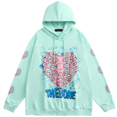 Hoodie Men Body Skeleton Letter Graffiti Hooded Pullover Autumn Baggy Hipster Hip Hop Style Sweatshirts Male Streetwear