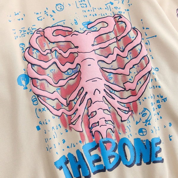 Hoodie Men Body Skeleton Letter Graffiti Hooded Pullover Autumn Baggy Hipster Hip Hop Style Sweatshirts Male Streetwear