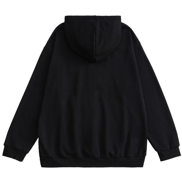 Hoodie Men Hit Color Animal Graphic Print Big Pockets 3 Color Optional Loose Hip Hop Fashion Pullover Couple Streetwear