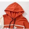 Hoodie Men Color Block Patchwork Letter Bear Print Hooded Pullover Couple Loose Cozy Retro Harajuku Hip Hop Streetwear