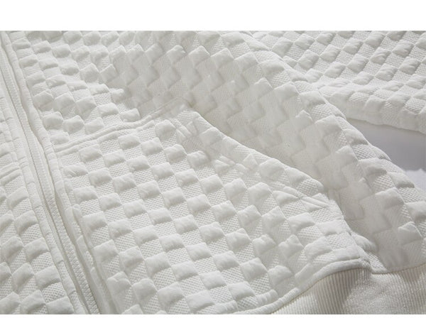 Zipper Hoodie Men Heart Embroidery Solid Plaid Hooded Coats Autumn Casual Harajuku All-match Fashion Streetwear Couple