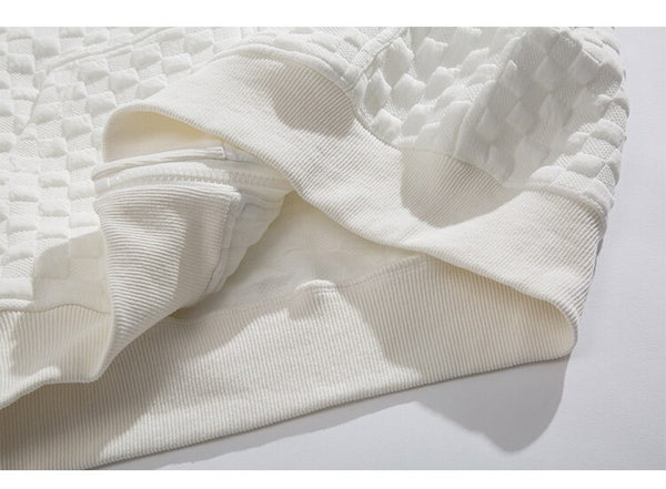 Zipper Hoodie Men Heart Embroidery Solid Plaid Hooded Coats Autumn Casual Harajuku All-match Fashion Streetwear Couple